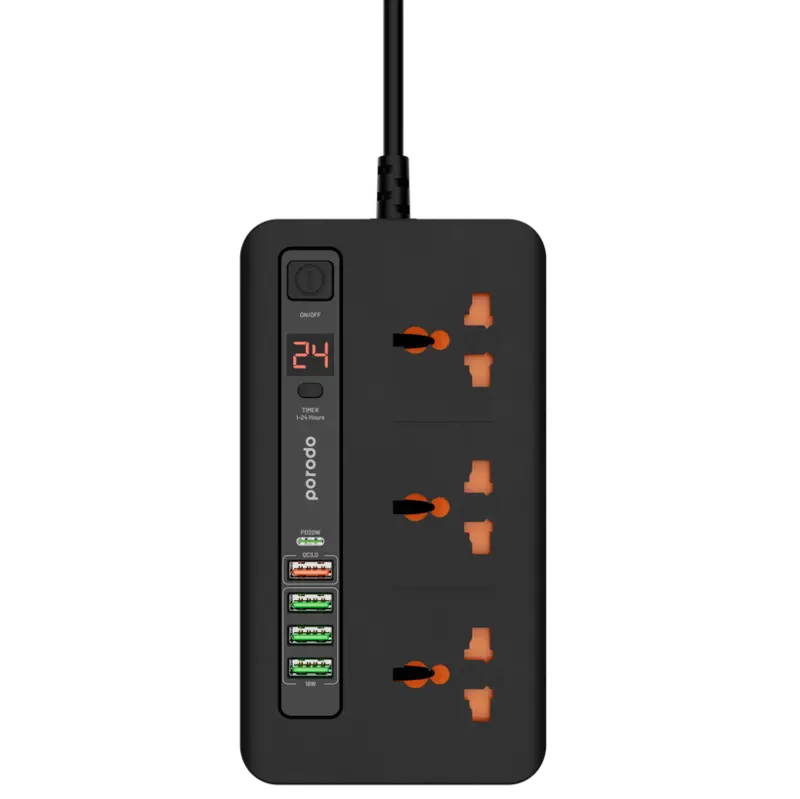 سه راهی برق و شارژر USB پرودو Porodo Multi-Port Power Hub