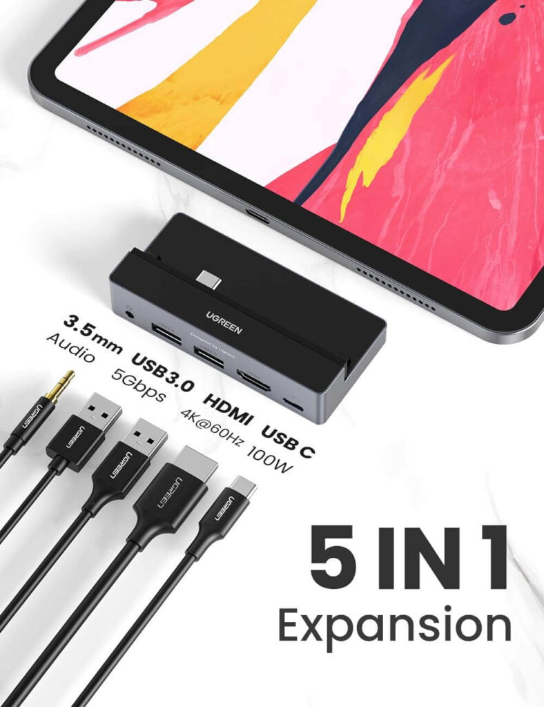 طراحی و قابلیت‌های هاب 5 در 1 چند کاره USB-C یوگرین مخصوص آیپد پرو