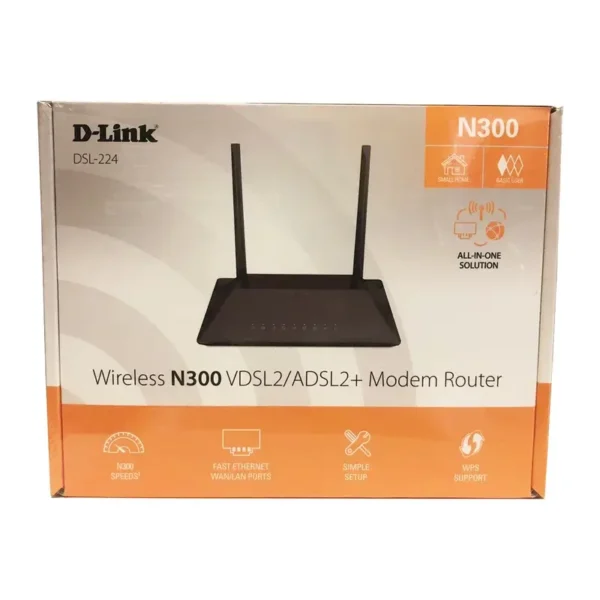 مودم روتر بی سیم +ADSL2 و VDSL2 دی-لینک مدل DSL-224