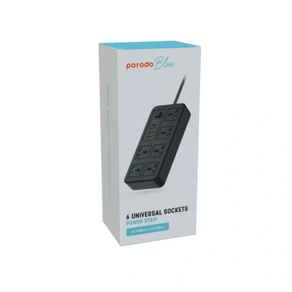 شارژر USB و چند راهی برق پرودو بلو مدل Universal Sockets 6