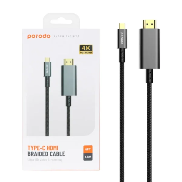 کابل تبدیل HDMI به USB-C پرودو 1.8 متری مدل PD-4KHDMC